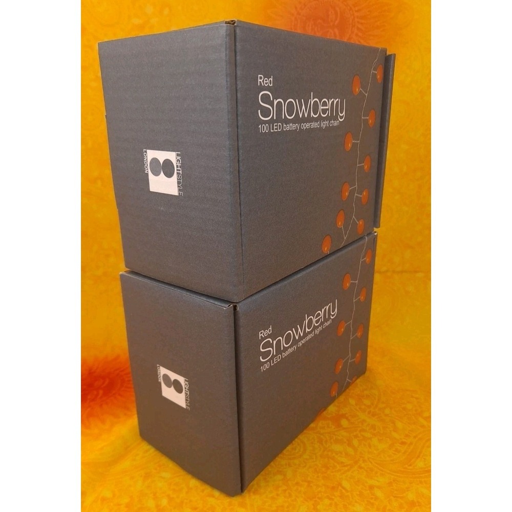 Set Of 2 Red Snowberry 100 LED Battery Operated Light Chain With Built In Timer - Picture 4 of 7